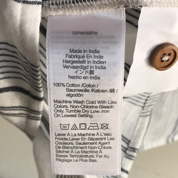 NWT Madewell sz Large Cover up Wrap skirt white blue stripes 100% cotton Summer - Picture 9 of 14